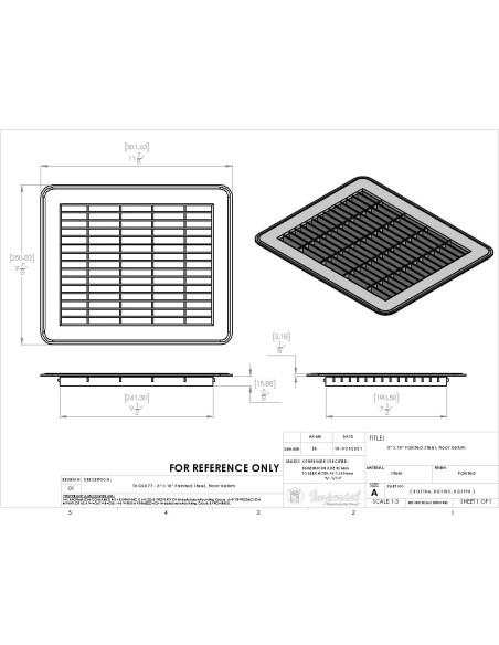 Rejilla de Retorno de Aire de Piso Imperial RG1184 20x25 cm Marrón