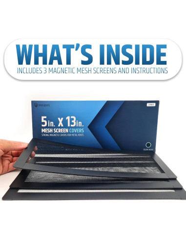 Cubiertas de Malla Magnética HMmagnets 5x13 cm - Paquete de 3