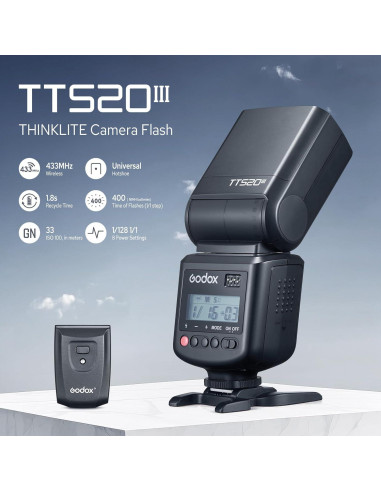 Flash Godox TT520III Universal Manual GN33 para Cámara