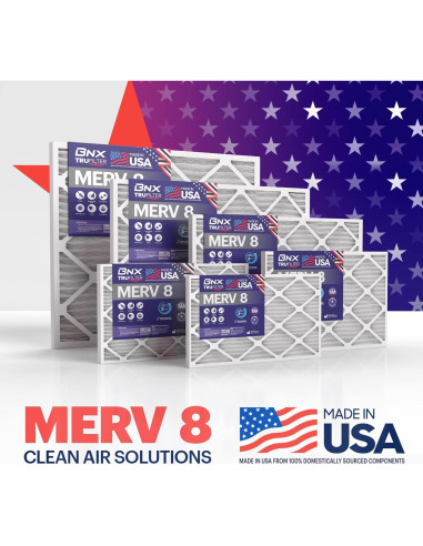 Filtro de Aire BNX MERV 8 20x25x1 (Paquete de 12) HVAC