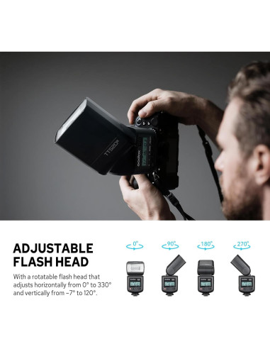 Flash Godox TT520III Universal Manual GN33 para Cámara