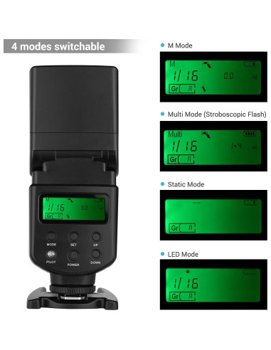 Flash Speedlite Andoer GN40 Universal para DSLR Canon Nikon