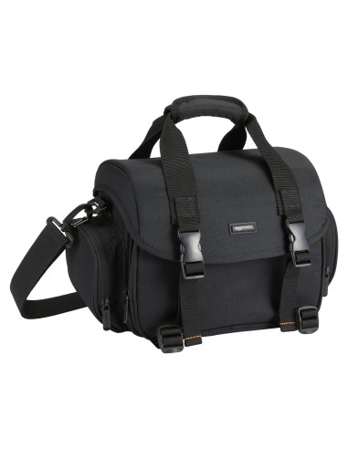 Bolsa Grande para Gadget DSLR Amazon Basics Negra Interior Naranja