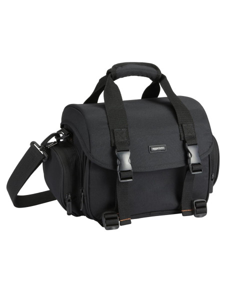 Bolsa Grande para Gadget DSLR Amazon Basics Negra Interior Naranja