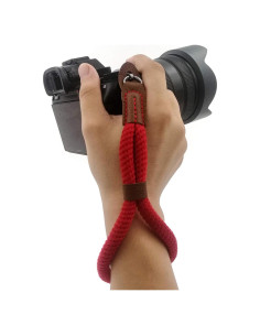Correa de Muñeca de Algodón WMWL para Cámara DSLR y Sin Espejo - Rojo