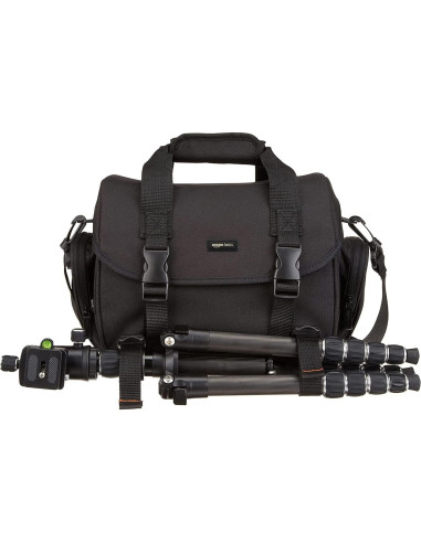 Bolsa Grande para Gadget DSLR Amazon Basics Negra Interior Naranja