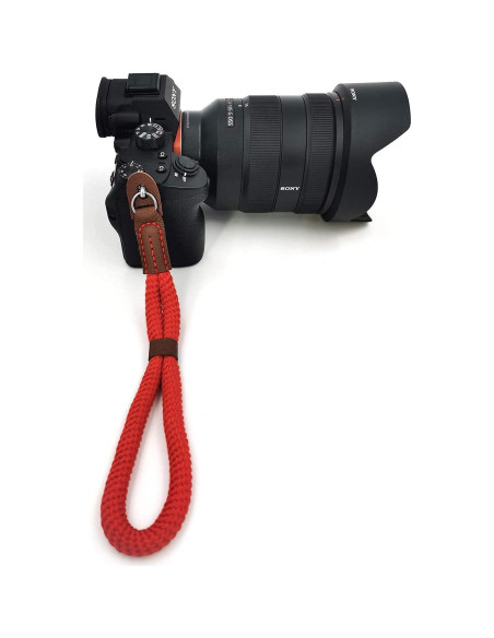 Correa de Muñeca de Algodón WMWL para Cámara DSLR y Sin Espejo - Rojo