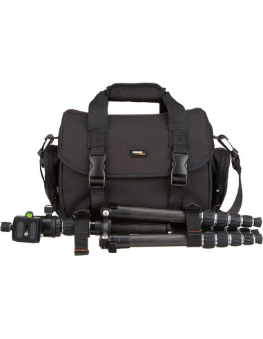 Bolsa Grande para Gadget DSLR Amazon Basics Negra Interior Naranja