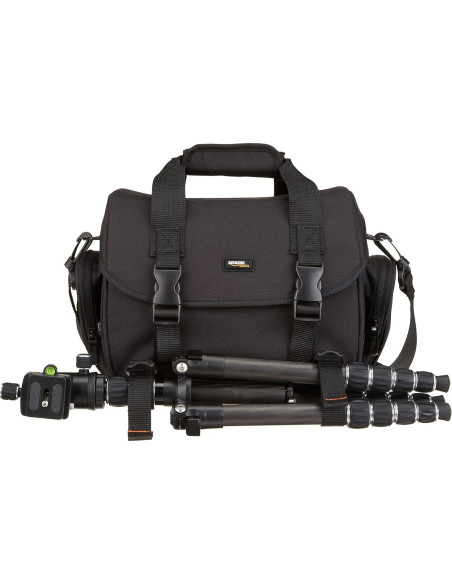 Bolsa Grande para Gadget DSLR Amazon Basics Negra Interior Naranja