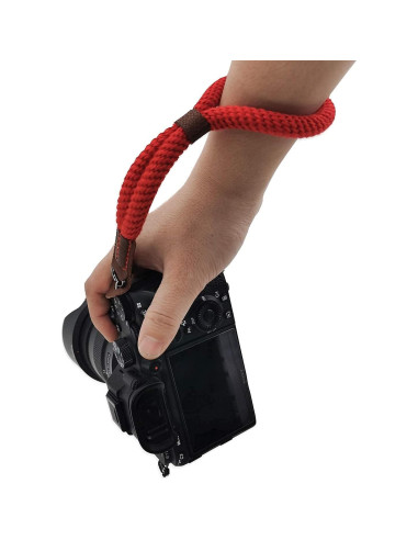 Correa de Muñeca de Algodón WMWL para Cámara DSLR y Sin Espejo - Rojo