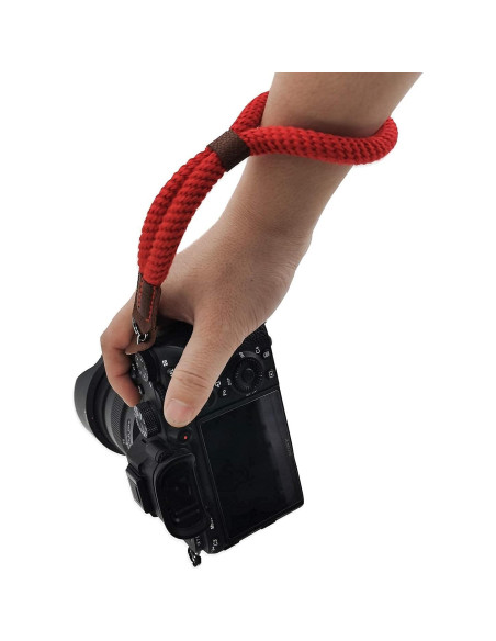 Correa de Muñeca de Algodón WMWL para Cámara DSLR y Sin Espejo - Rojo