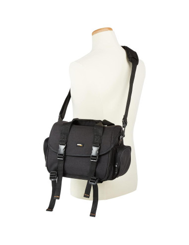 Bolsa Grande para Gadget DSLR Amazon Basics Negra Interior Naranja