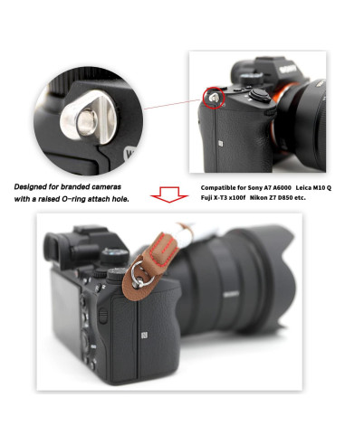 Correa de Muñeca de Algodón WMWL para Cámara DSLR y Sin Espejo - Rojo