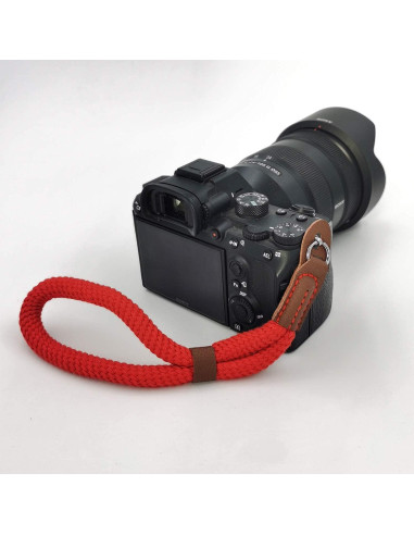 Correa de Muñeca de Algodón WMWL para Cámara DSLR y Sin Espejo - Rojo