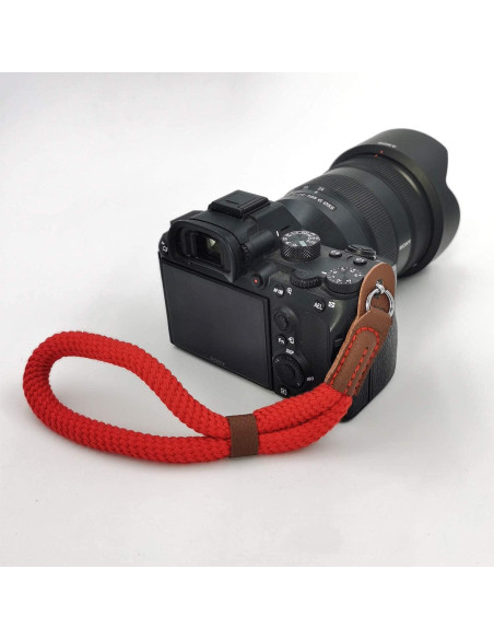 Correa de Muñeca de Algodón WMWL para Cámara DSLR y Sin Espejo - Rojo