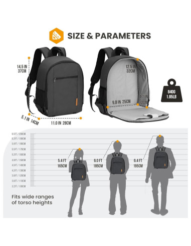 Mochila para Cámara TARION TB-S Profesional con Compartimento Laptop 13"