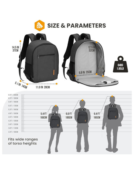 Mochila para Cámara TARION TB-S Profesional con Compartimento Laptop 13"