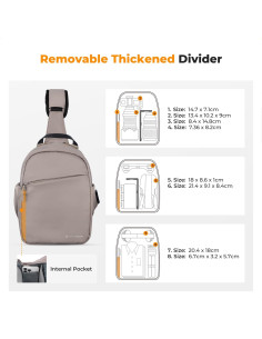 Bolsa Cruzada para Cámara K&F Concept 5L Gris Rosa 2