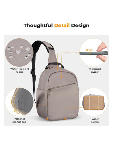 Bolsa Cruzada para Cámara K&F Concept 5L Gris Rosa