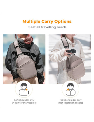 Bolsa Cruzada para Cámara K&F Concept 5L Gris Rosa