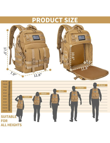 Mochila para cámara TORIBIO 30x20x44 cm impermeable