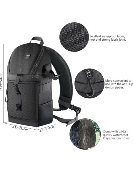 Mochila Sling Profesional Neewer para Cámara DSLR y Accesorios