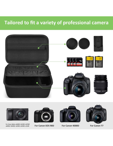 Funda de cámara ALKOO para Canon y Sony - Negro