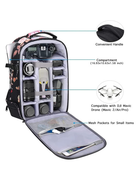 Mochila para cámara MOSISO negra DSLR/SLR resistente al agua