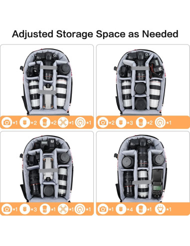 Mochila para cámara MOSISO negra DSLR/SLR resistente al agua