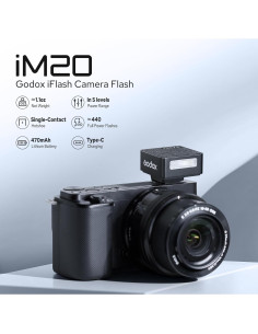 Flash Godox iM20 Mini Speedlite 440 Flashes Batería Litio 2