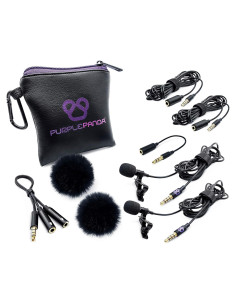 Kit de micrófono lavalier dual Purple Panda - 2 micrófonos 1.5m
