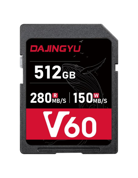 Tarjeta SD 512GB UHS-II V60 U3 Clase 10 Alta Velocidad
