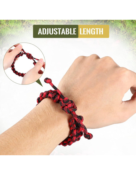 Inbagi 50 Pulseras de Paracord Ajustables Camo para Supervivencia Inbagi 50 Pulseras de Paracord Ajustables Camo para Supervivencia