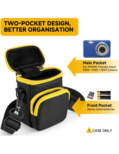 Funda de viaje para cámara Kodak PIXPRO FZ55/FZ53 16MP negra