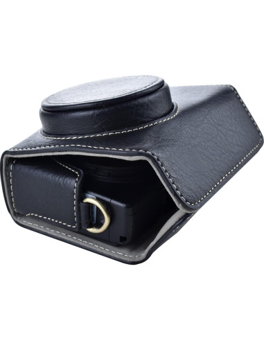 Funda de cámara de cuero PU Rieibi para Ricoh GR III/GR IIIx - Negro