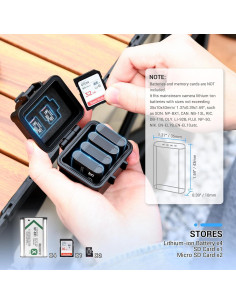 Estuche JJC para 4 Baterías de Cámara y Tarjetas de Memoria 2