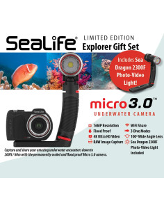 Cámara Submarina SeaLife Micro 3.0 16MP 4K + Luz Sea Dragon 2300F 2