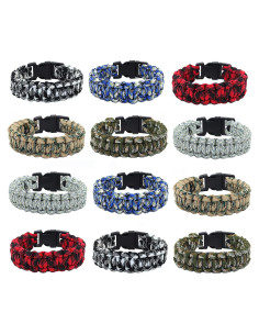 12 Pulseras Paracord FROG SAC para Niños 4+ Años