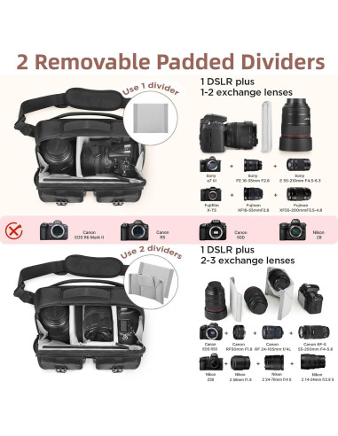 Bolsa de Mensajero para Cámara VISIO CA Impermeable 32x13x19.8cm