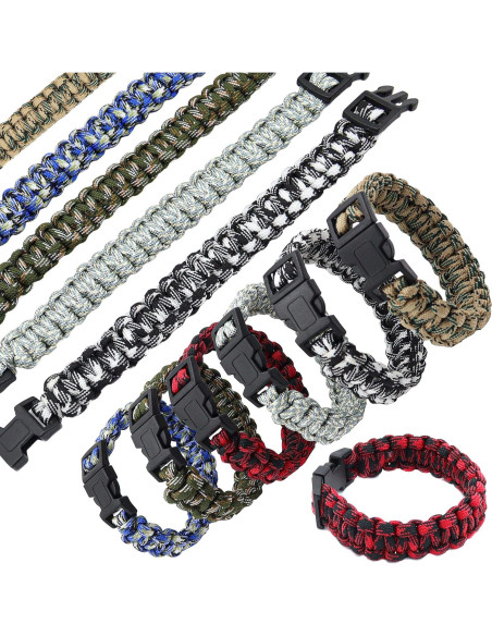 12 Pulseras Paracord FROG SAC para Niños 4+ Años
