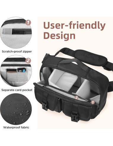 Bolsa de Mensajero para Cámara VISIO CA Impermeable 32x13x19.8cm