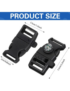 Jexine 50 Clips de Hebilla de Compás para Pulseras de Paracord 2