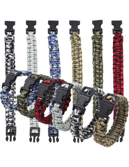 12 Pulseras Paracord FROG SAC para Niños 4+ Años