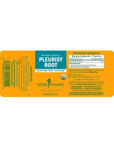 Extracto Líquido de Raíz de Pleuresía Herb Pharm 30 ml Orgánico
