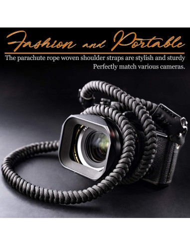 Correa para cámara AQAREA 104 cm negra, soporte 20.41 kg