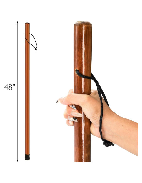 Bastones de Senderismo Mezchi 2 Paquete Madera Natural 121.92 cm