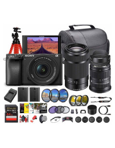 Cámara Sin Espejo Sony Alpha a6100 con Lentes 16-50mm y 55-210mm
