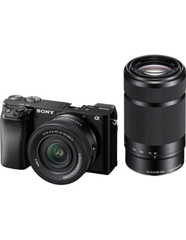 Cámara Sin Espejo Sony Alpha a6100 con Lentes 16-50mm y 55-210mm