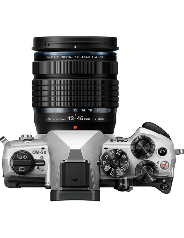Cámara sin Espejo OM SYSTEM OM-5 Mark II Plateada con Lente 12-45mm