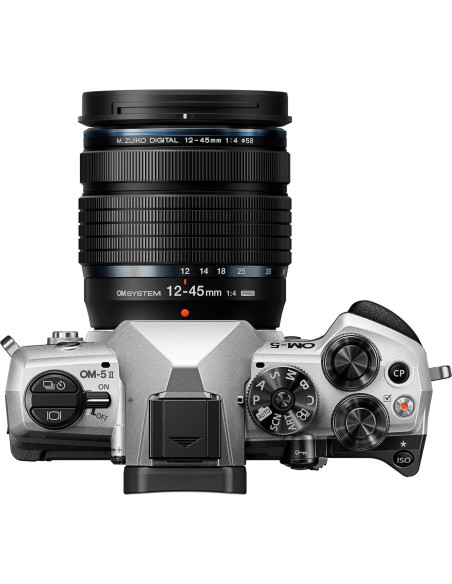 Cámara sin Espejo OM SYSTEM OM-5 Mark II Plateada con Lente 12-45mm